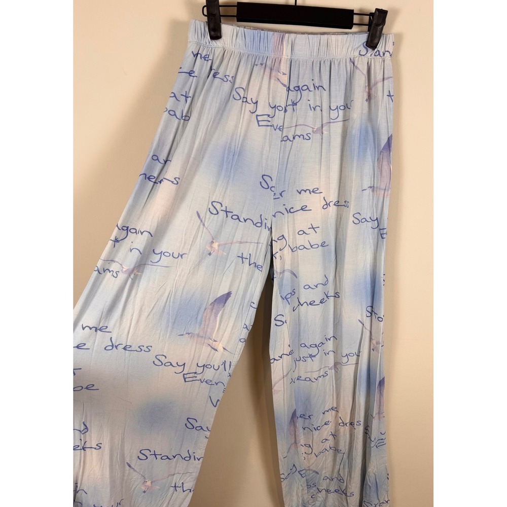 Taylor Swift 1989 Taylors Version Light Blue Lyric Seagull Pajama Pants Medium - Picture 4 of 5